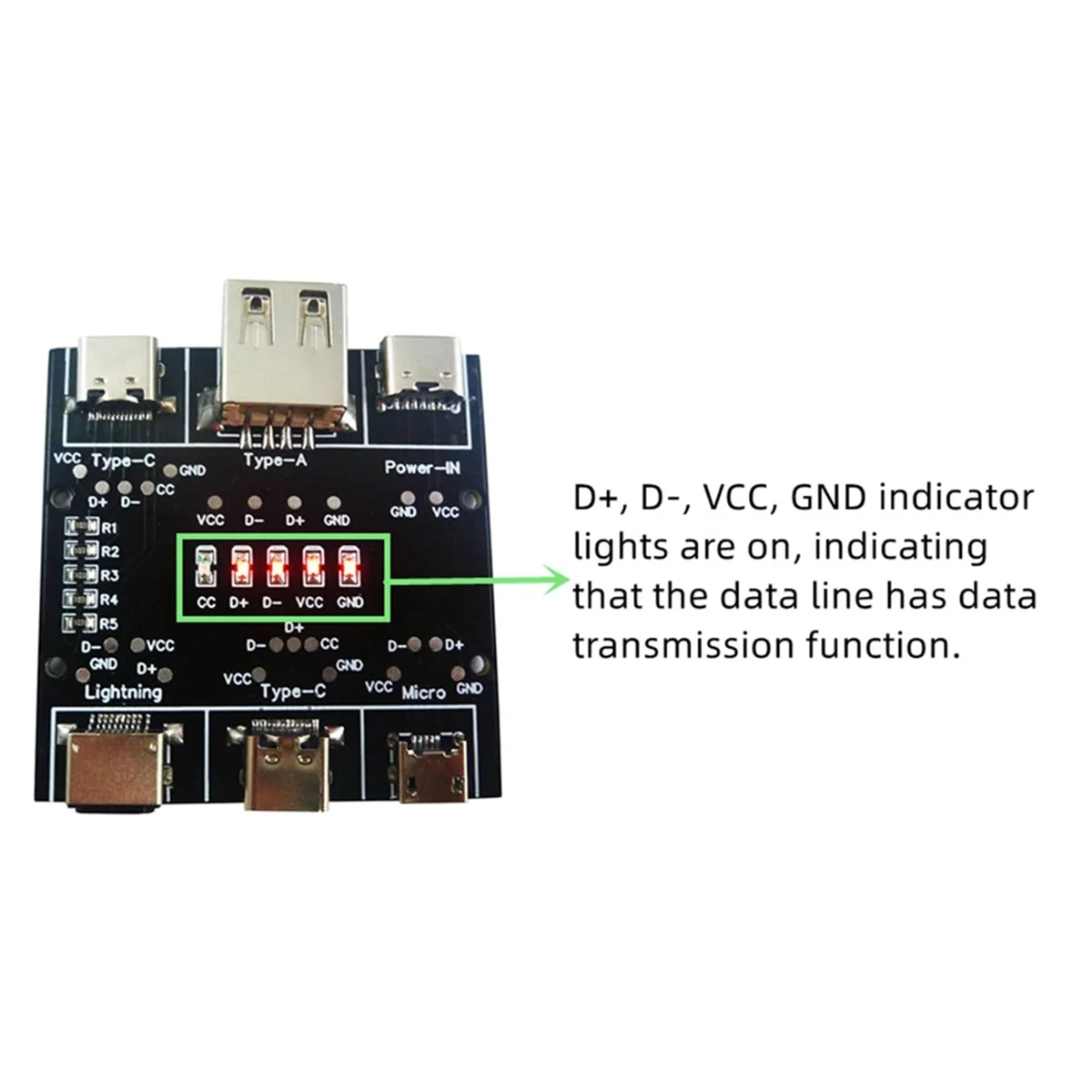 BAAZ HOT~UD11A03 Data Cable Detection Board USB Cable Tester for IOS Android Type-C Short Circuit On-Off Switching Test Tool