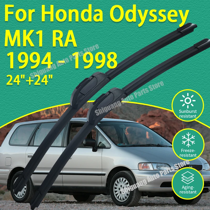 

Front Silicone Coating Wipers for Honda Odyssey MK1 RA 1994 - 1998 North America Car Wiper Windshield Windscreen Accessories