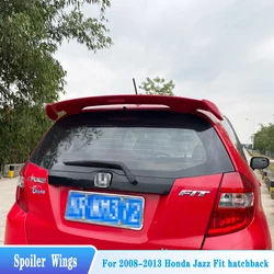 For 2008-2013 Honda Jazz Fit ge8 Rear Roof Spoiler Tail Wings Hatchback ABS Material Black Tuning BodyKit Decorative Accessories