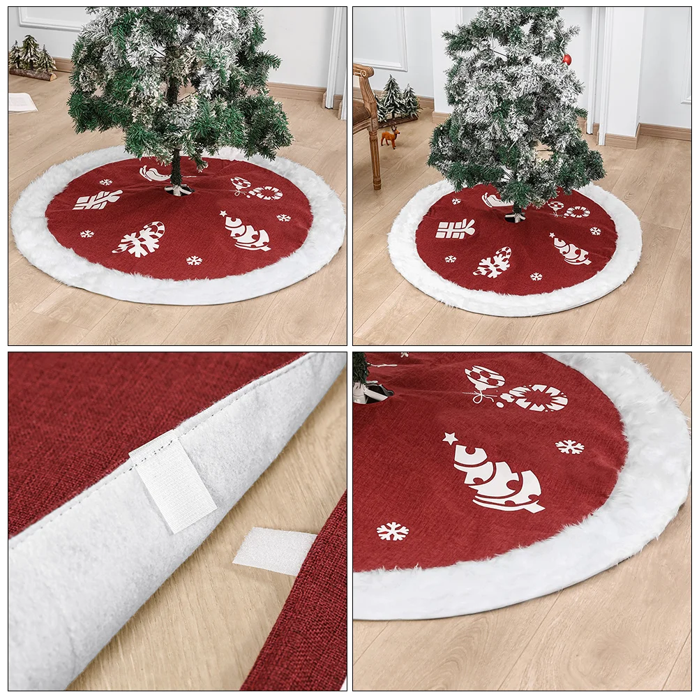 

1pc Christmas Tree Skirt Xmas Decorative Reusable Stylish Floor Carpet Party Mat Pine Needles Tree Sap