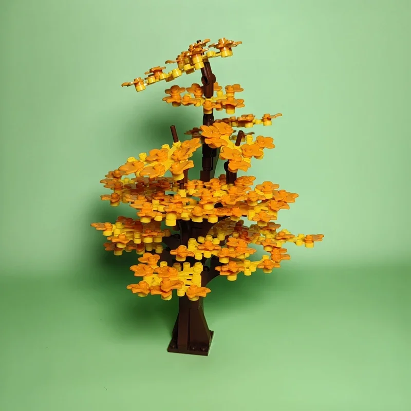 Creative Plant Bricks Trees and lakes in autumn Building Blocks Toys for Chidlren Desktop Decoration Educational Kids Gift