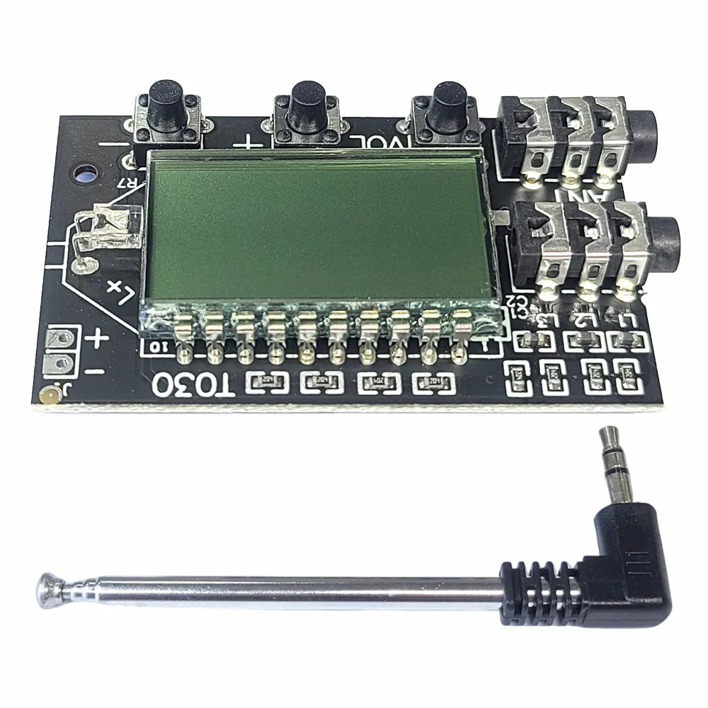 FM Stereo Transmitter Board Module Transmitting Wireless Audio Transmission Frequency 78MHz to 108MHz with LCD Display Antenna