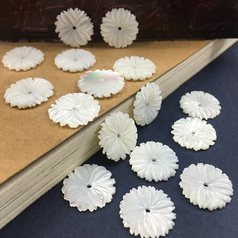 5pcs / bag natural mother-of-pearl pink pearl daisy flower loose beads jewelry making handmade DIY brooch earrings accessories