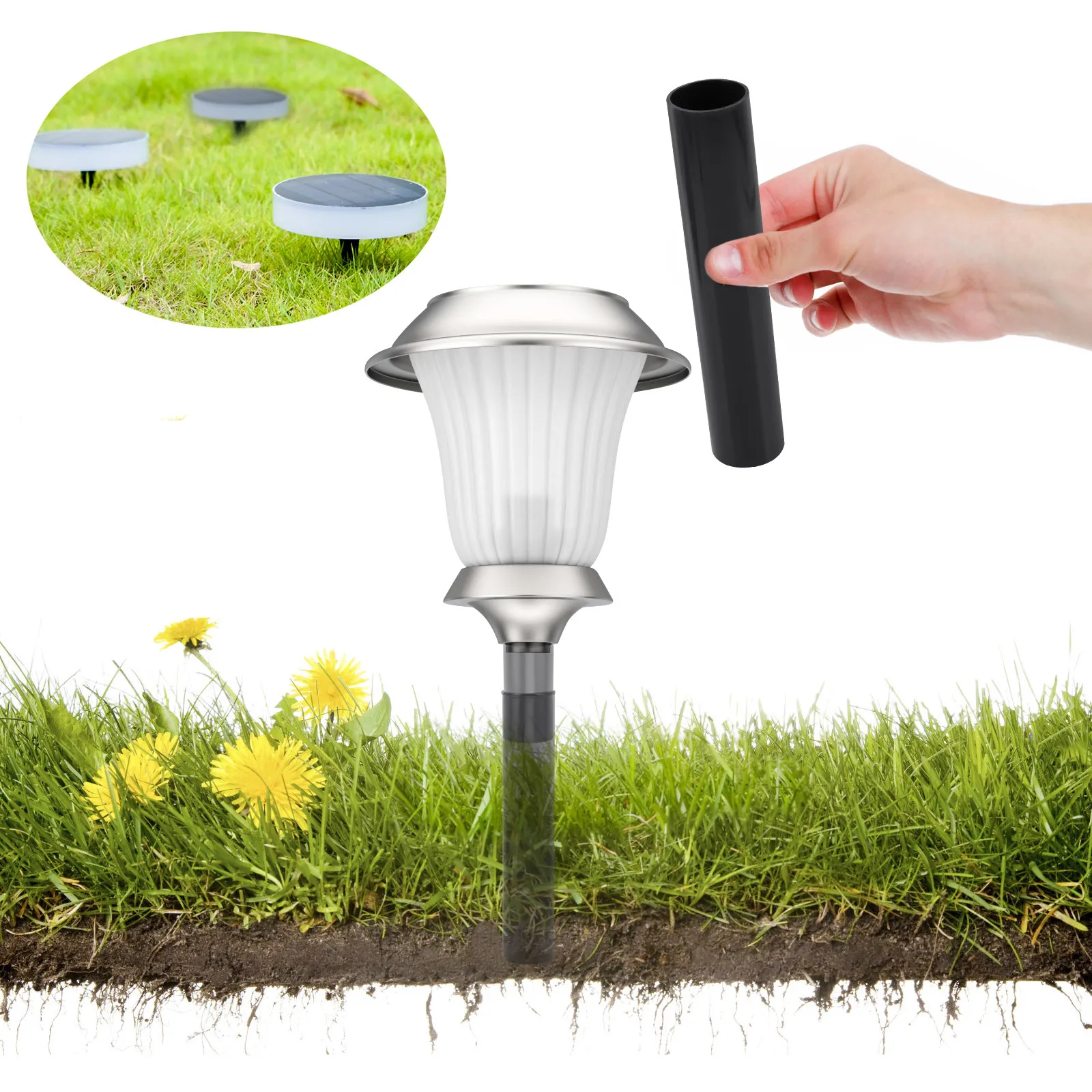4Pcs Outdoor Plastic Lamp Pole Connectors Replacement Link Buckles for Solar Light Poles Landscape Lighting Accessories Easy