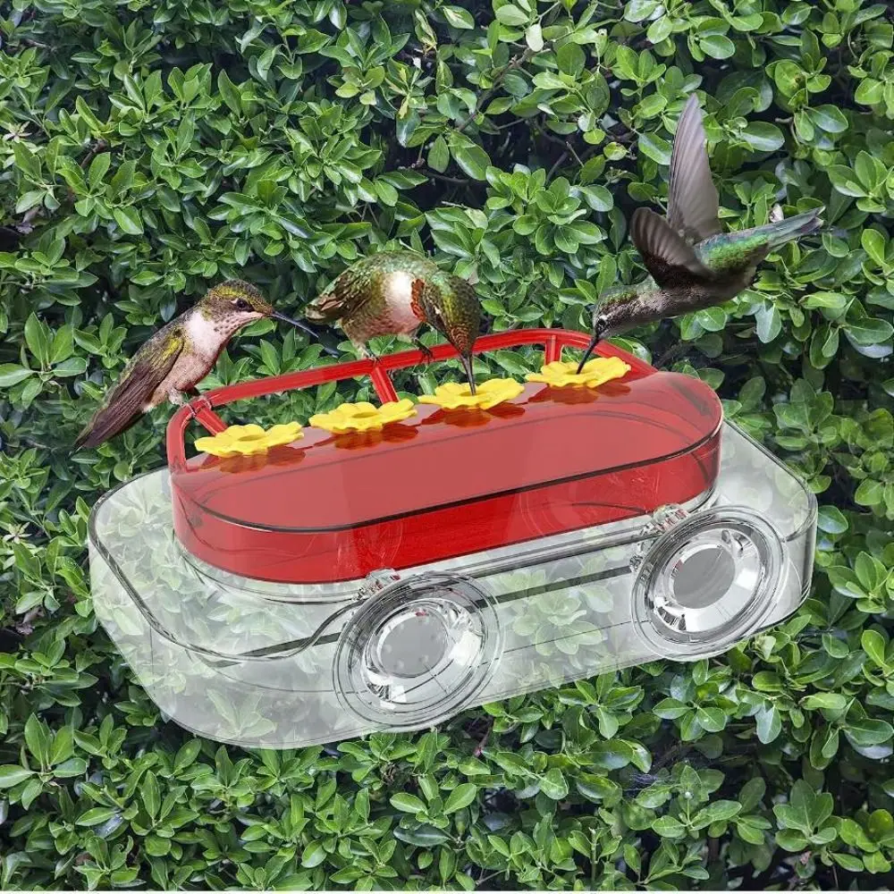 

Practical Suction Cups Hummingbird Feeder Refillable Durable Bird Water Drinker Visible Hummingbird Water Dispenser Garden