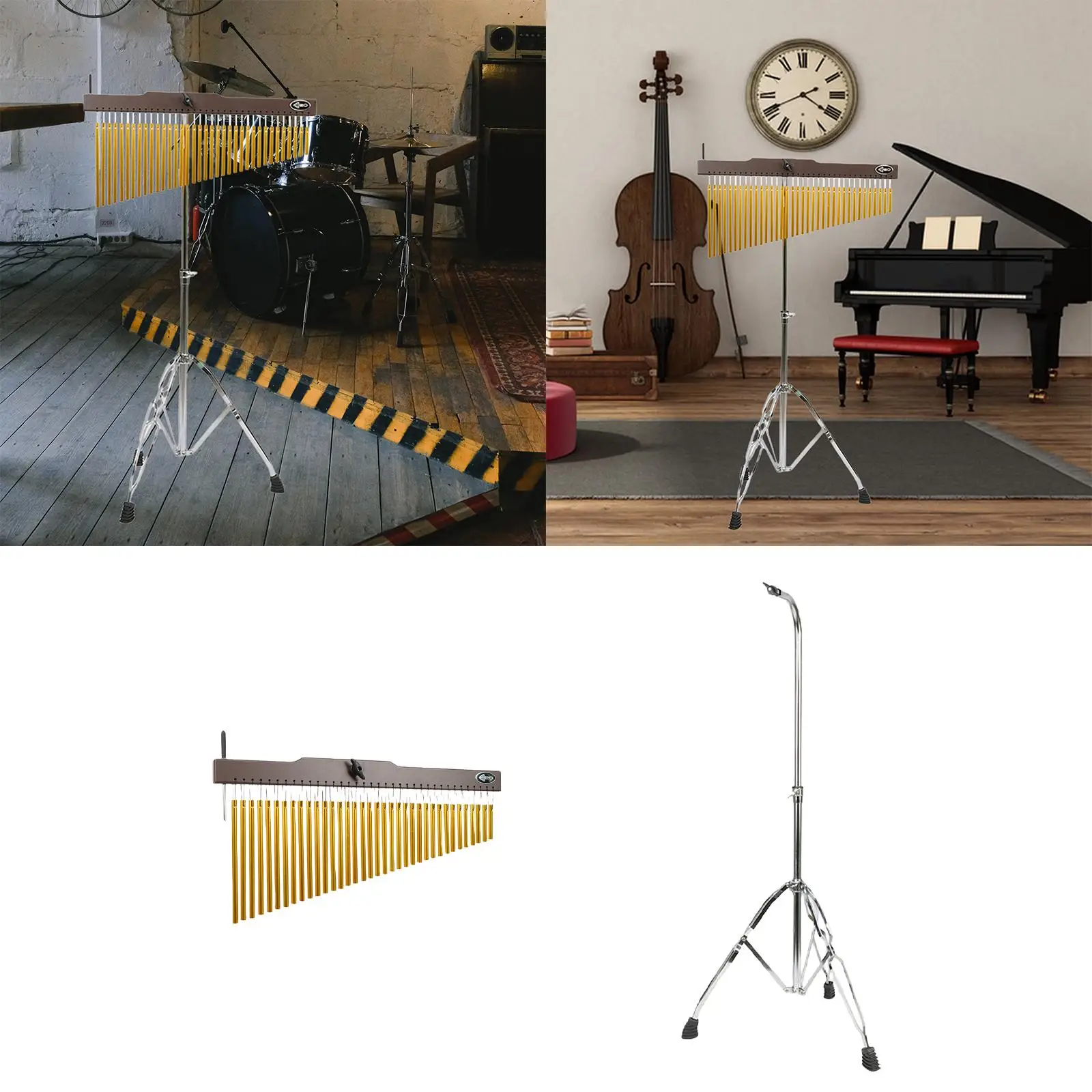 36 Tone Bar Chimes Accompaniment Teaching Aid Birthday Gift Portable Easy to Use Tripod Stand Hand Chimes for Practice Adults