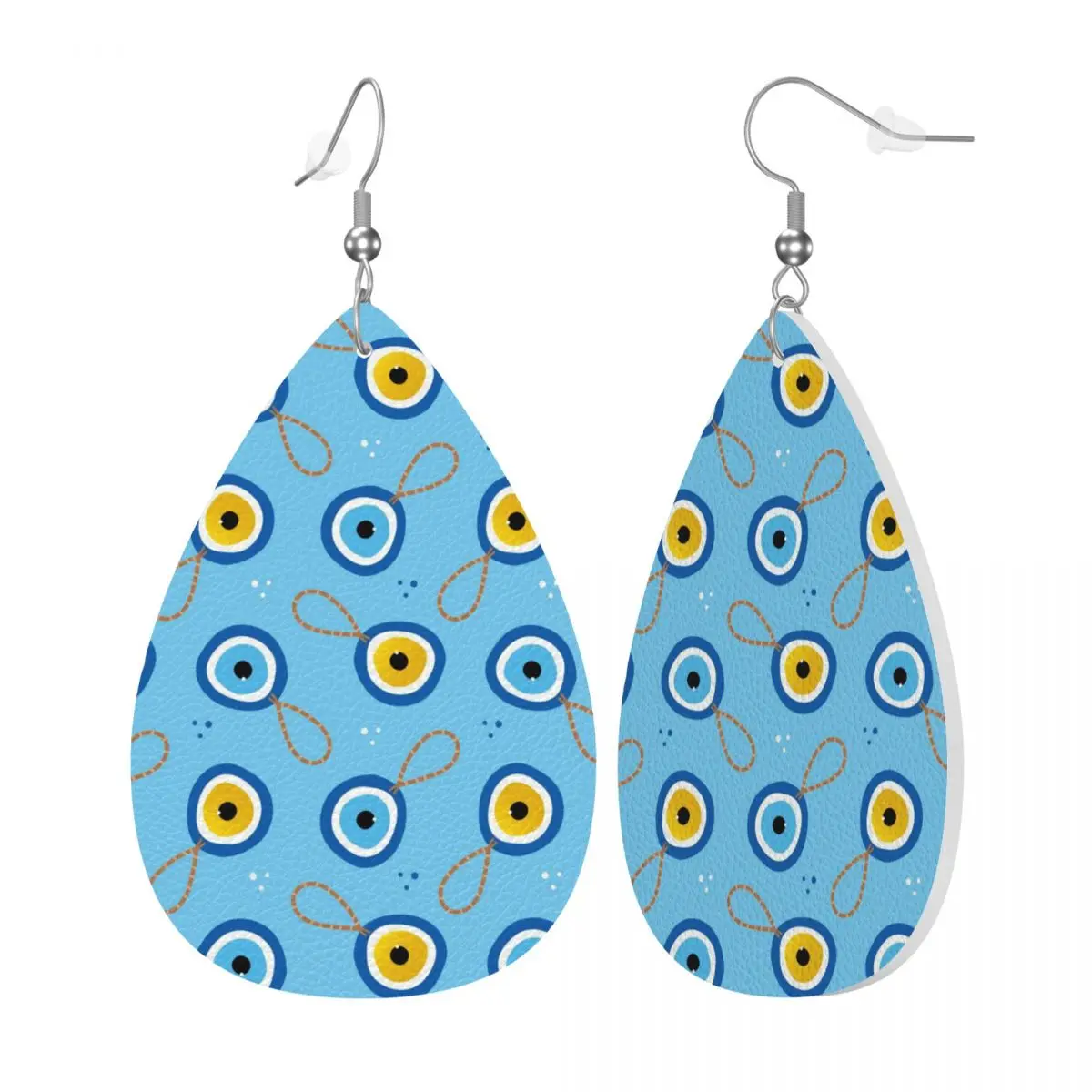 Custom Evil Eye Pattern Dangle Drop Earrings Leather Earrings for Women Fashion For Party