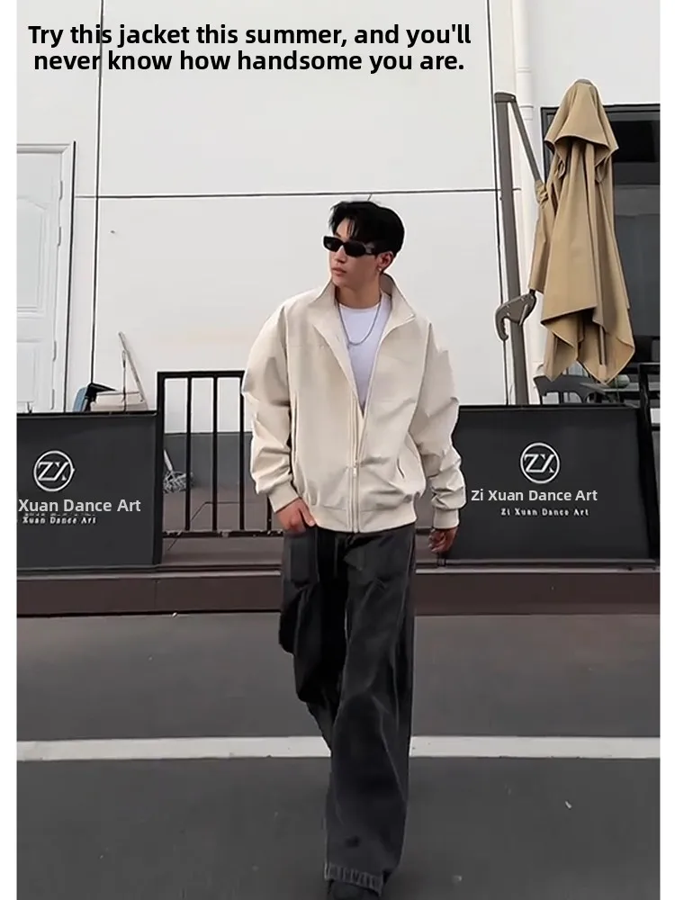 

American Sle Cleanfit Tee-Proof Stand Collar Jaet Men's Autumn Outerwear Hard And Haome Faion Windbreaker