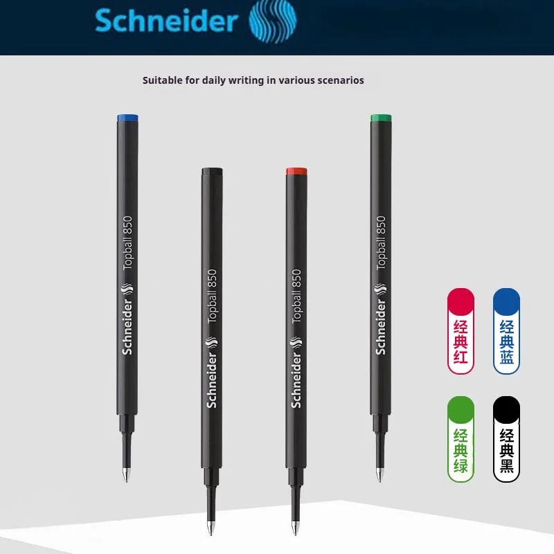 

Сменные стержни для ручки Schneider Topball 850, 0,5 мм, тонкий наконечник из нержавеющей стали, защита от протекания, плавное письмо, высокое качество, немецкие канцелярские товары