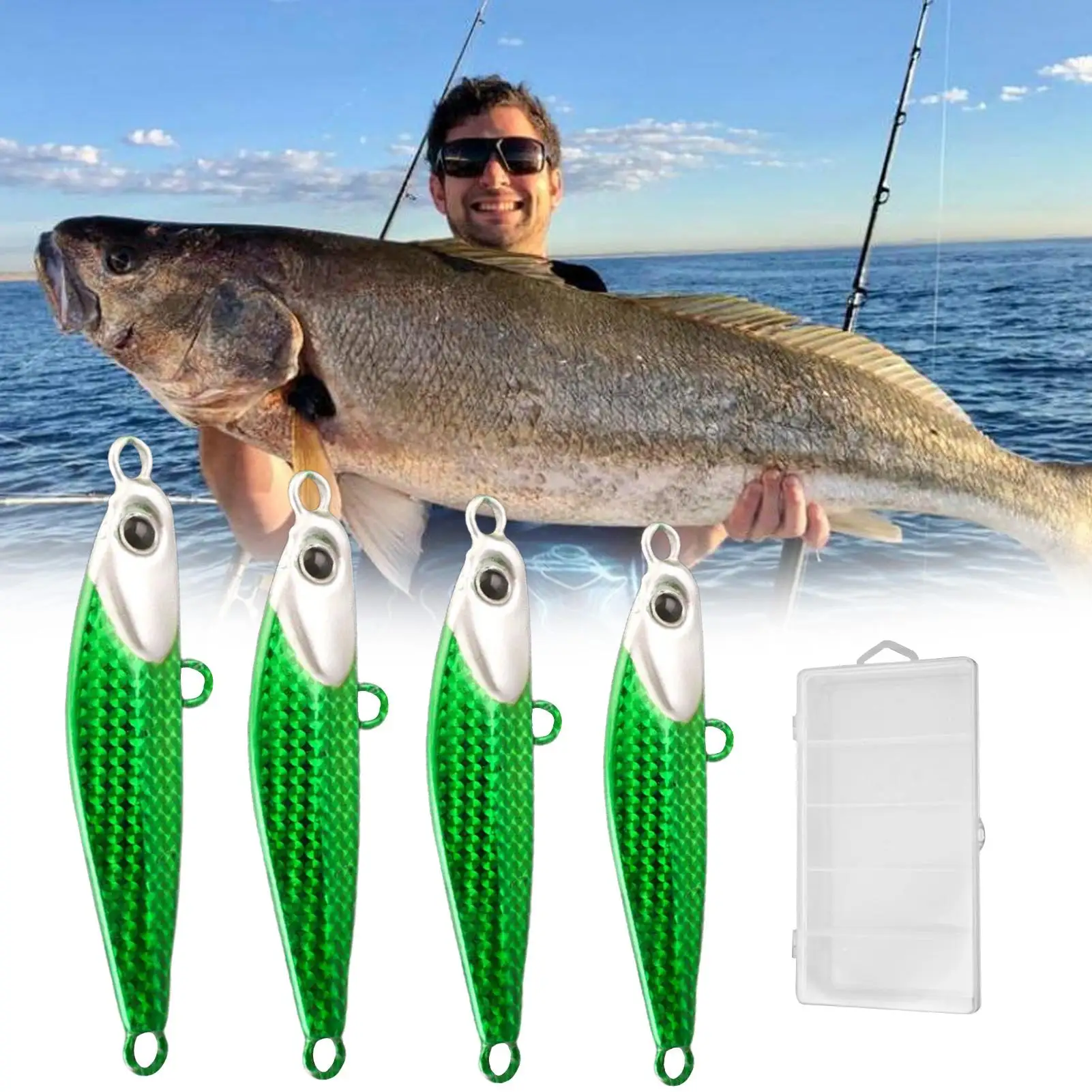 

Рыболовные приманки для пресной воды, 4 шт., металлические реалистичные рыболовные приманки, реалистичные рыболовные приманки для морского пресноводного ледяного озера