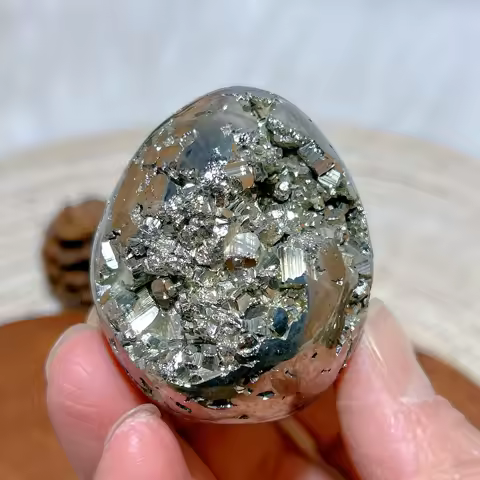 Healing Natural Crystal Pyrite Geode Druzy Egg Polished Gemstones High Quality Specimen Reiki Ore Mineral Home Decoraions Gift