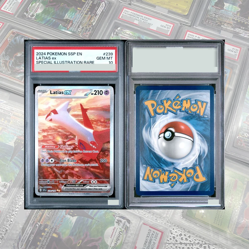 

010/052 DIY Proxy PTCG Graded Collection Card Latias & Star Holo Latios Holon Phantoms Rare Card GEM MT10 Holographic Label