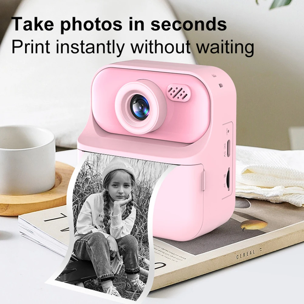 Instant Print Camera HD Digitale Camera 2.4'' Instant Photo Printing Camera Draagbare Digitale Camera voor Meisjes Jongens Verjaardagscadeaus