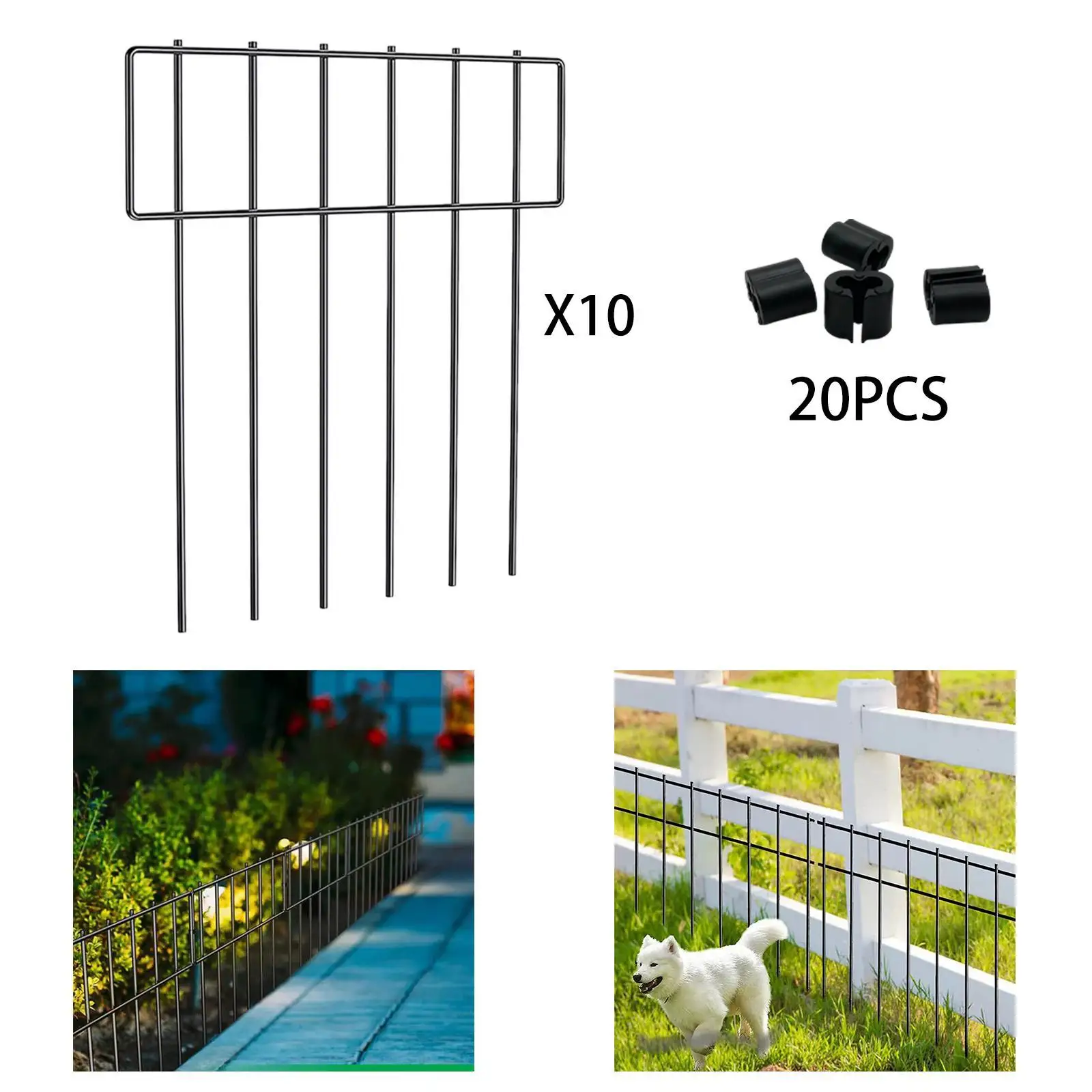 10 لوحات سياج حديقة مع أبازيم توصيل، حاجز حيوانات الفناء، سياج حديقة للبوابة، الشرفة، الحديقة،