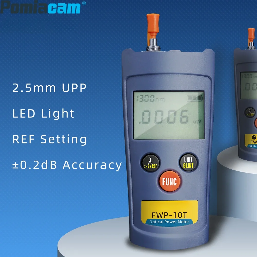 FWP-10T/C LED light 2.5mm universal FC/SC/ST Connector FTTH Fiber Optical Power Meter Optic Cable Tester -70~+6/ -50~+26dBm OPM