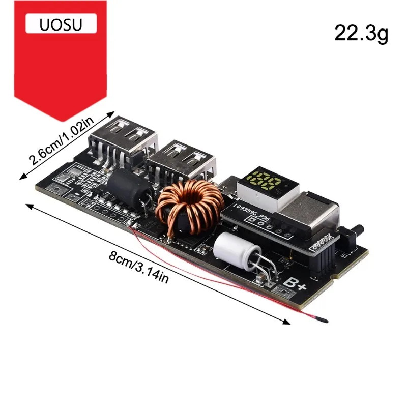 Dual Fast charging 6-Port Micro/Type-C USB Mobile Power Bank Module 3S 4S 5S PD 65W 100W 21700 Charging Board DIY USB Power Bank