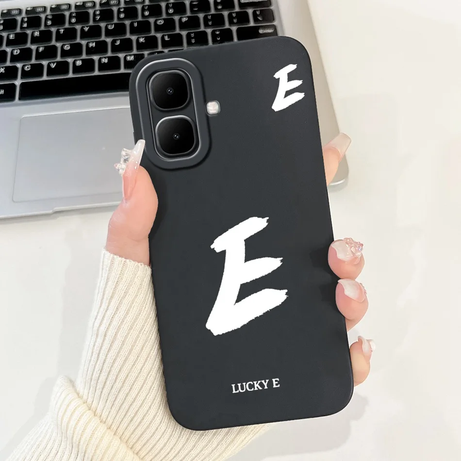For Infinix Smart 10 2025 Lucky Initial Letter Phone Case For Infinix Smart10 Soft Silicone Shockproof Cases