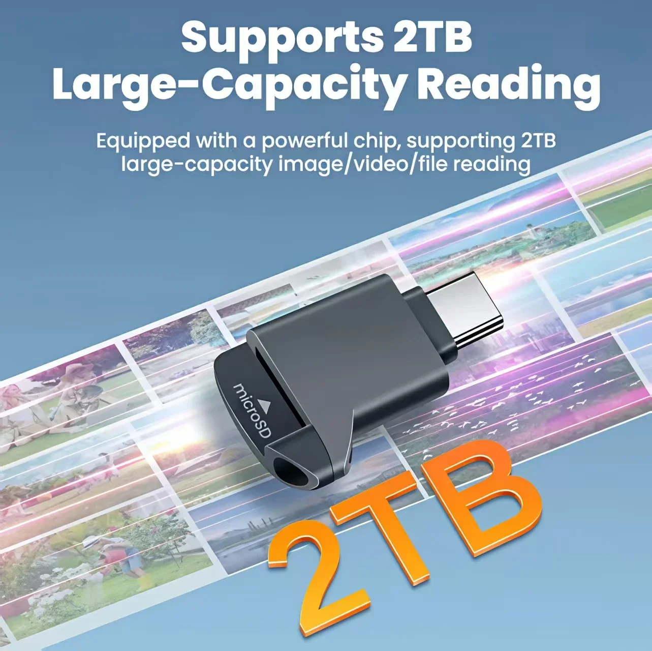 Fast Speed Compact Black Type-C 2.0 TF Card Reader Mini External Storage Device Allows Memory Card Data Access For iPhone