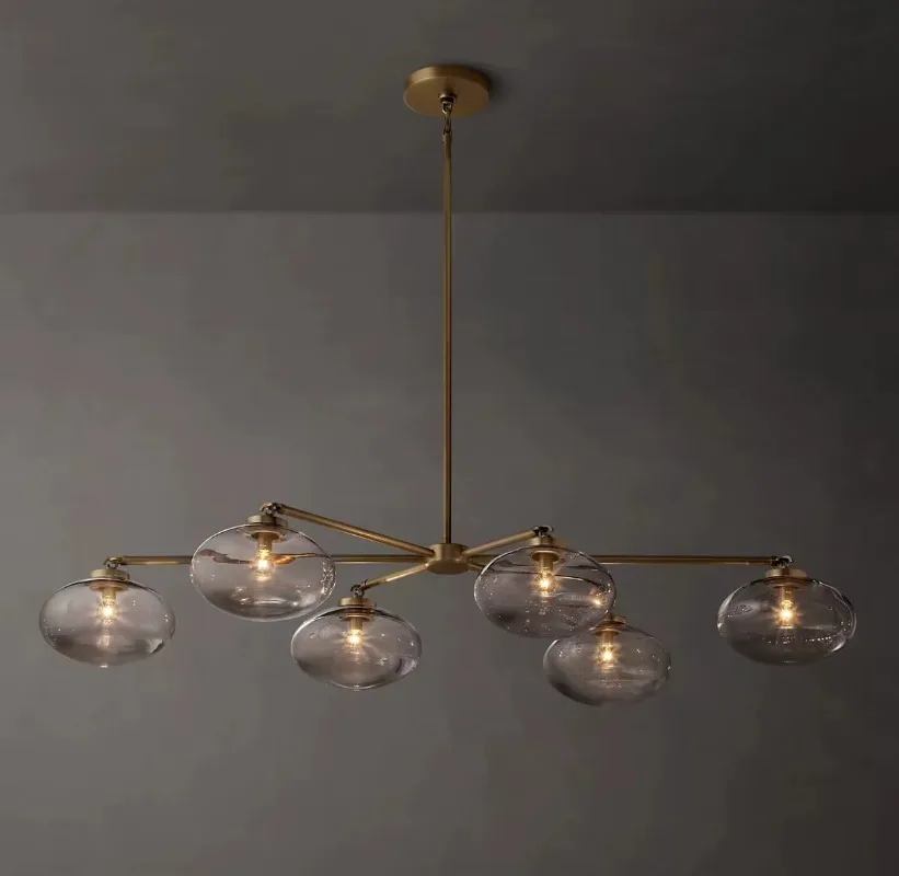 American vintage luxury modern atmospheric crystal chandelier, adjustable height chandelier, dining room, bedroom, villa