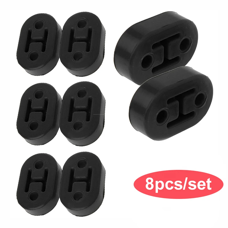 

8X Universal Polyurethane Muffler Exhaust Hanger 11.5mm Bracket Hangers 2 Holes racket Rubber Mount Q9Q