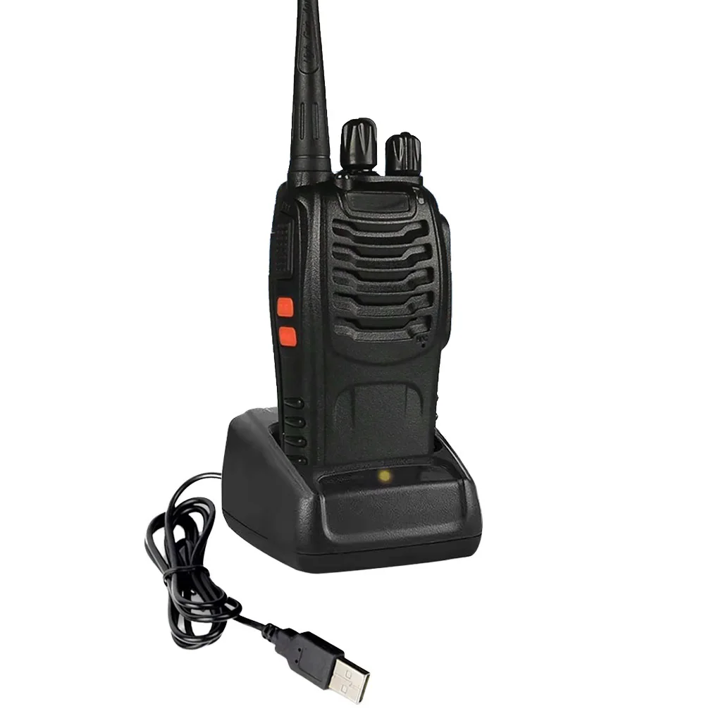 888S UHF Two-Way Walkie Talkie 400-470MHz 16CH USB Ham Portable Radio Transceiver for Hunting Hote