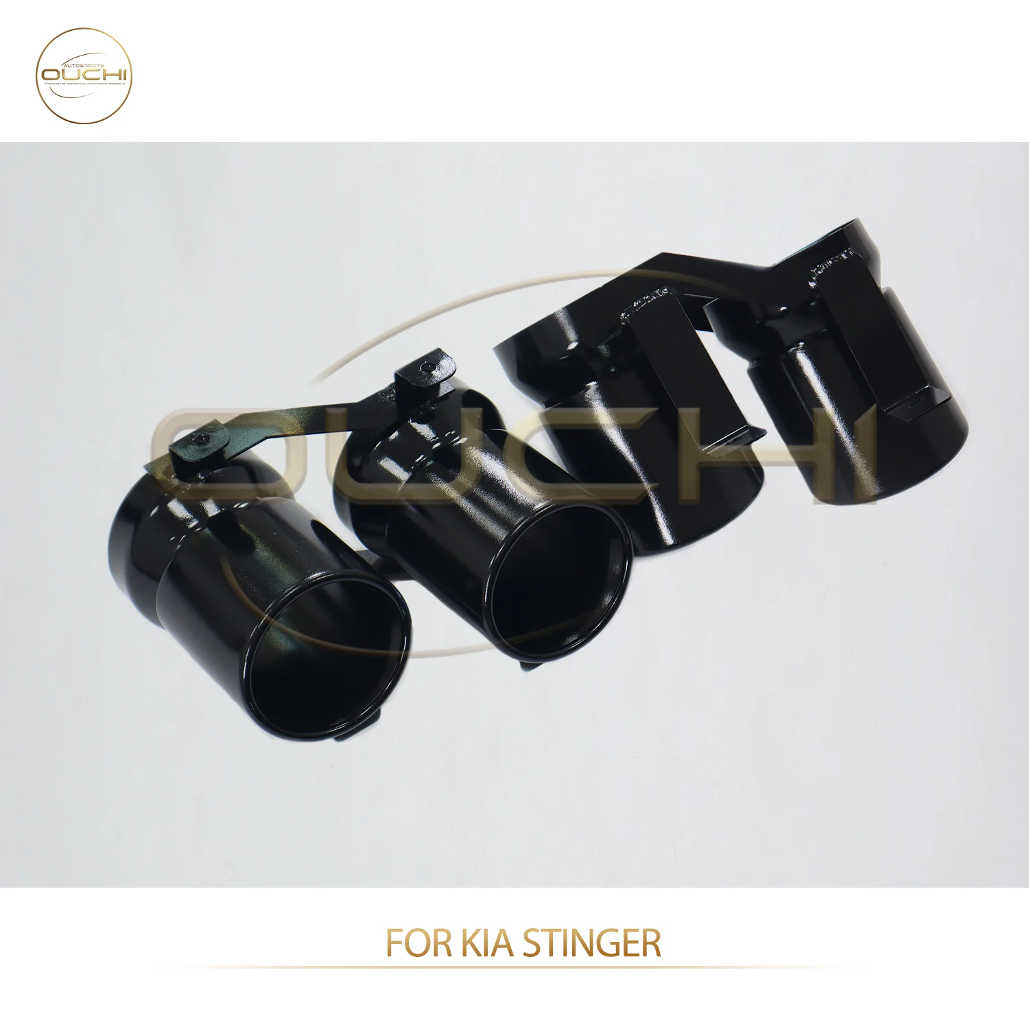 

OUCHI Factory Direct Sales Oval Frosted Black Tips for Kia Stinger Exhaust Car Accessories Easy Install
