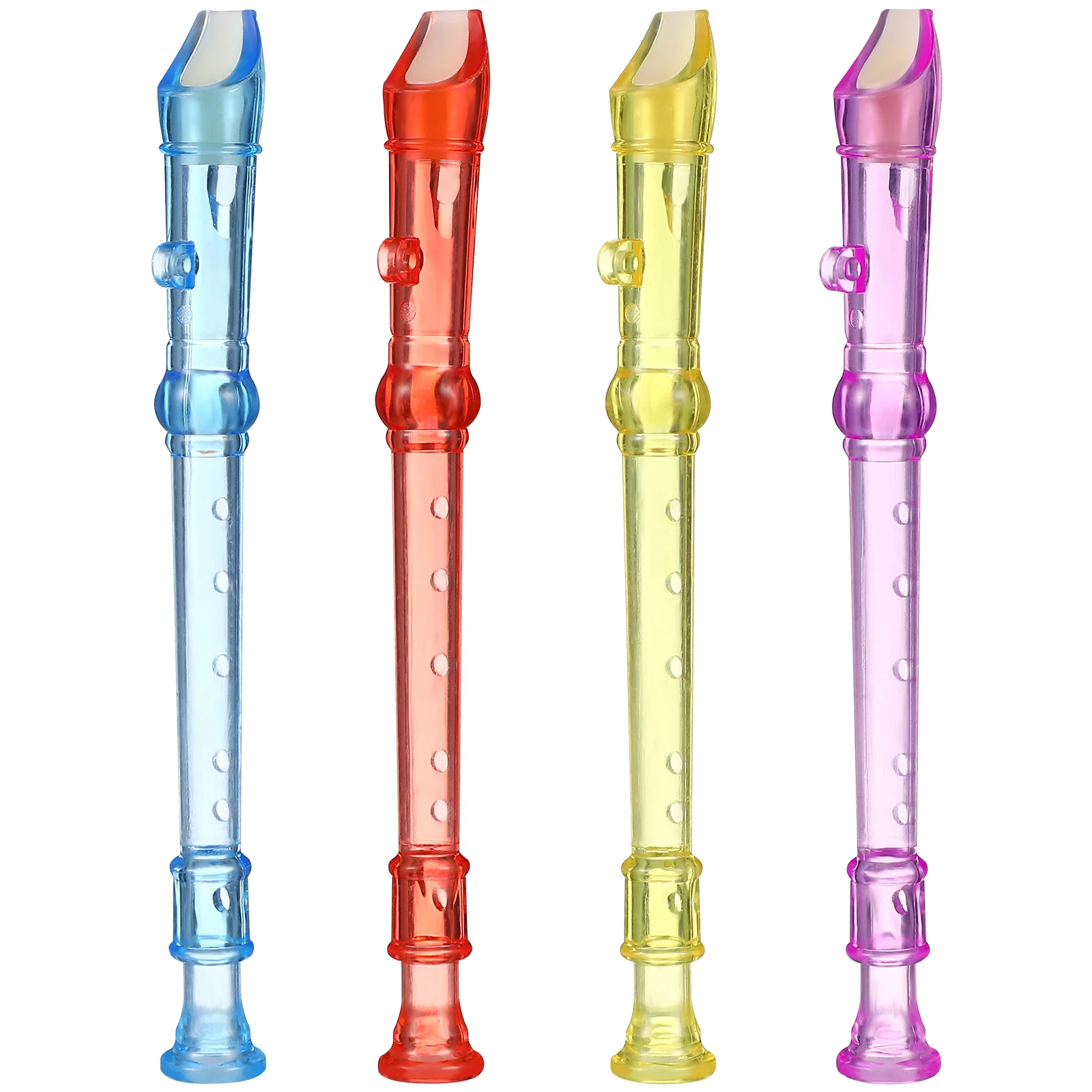 

12 Pcs Craft Bells Soprano Recorder Instruments Baby Drums Musical for Kids Flutes Toys Translucent