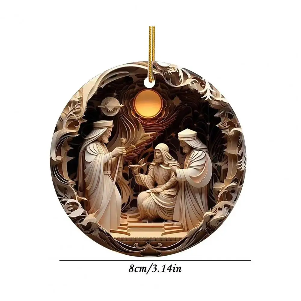 Easter Nativity Keepsake Christmas Ornament Acrylic Car Pendant Prayer Pendant Jesus Christ Religious Hanging Tree Decoration