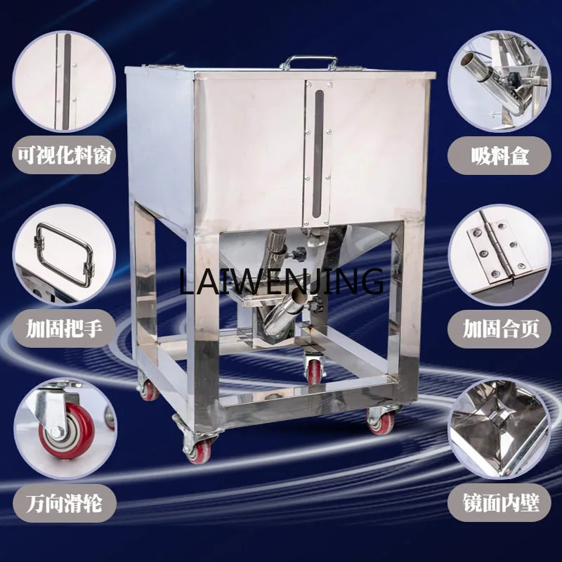 MJY scatola di immagazzinaggio in acciaio inossidabile stampaggio ad iniezione scatola di fatturazione granulare secchio di stoccaggio per alimentazione mobile quadrato