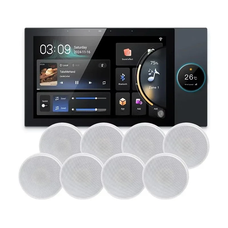 

Smart Home Automation System Wall Switches Bluetooth Connectivity Individual Music Playback Dual Zone-Android Tuya App