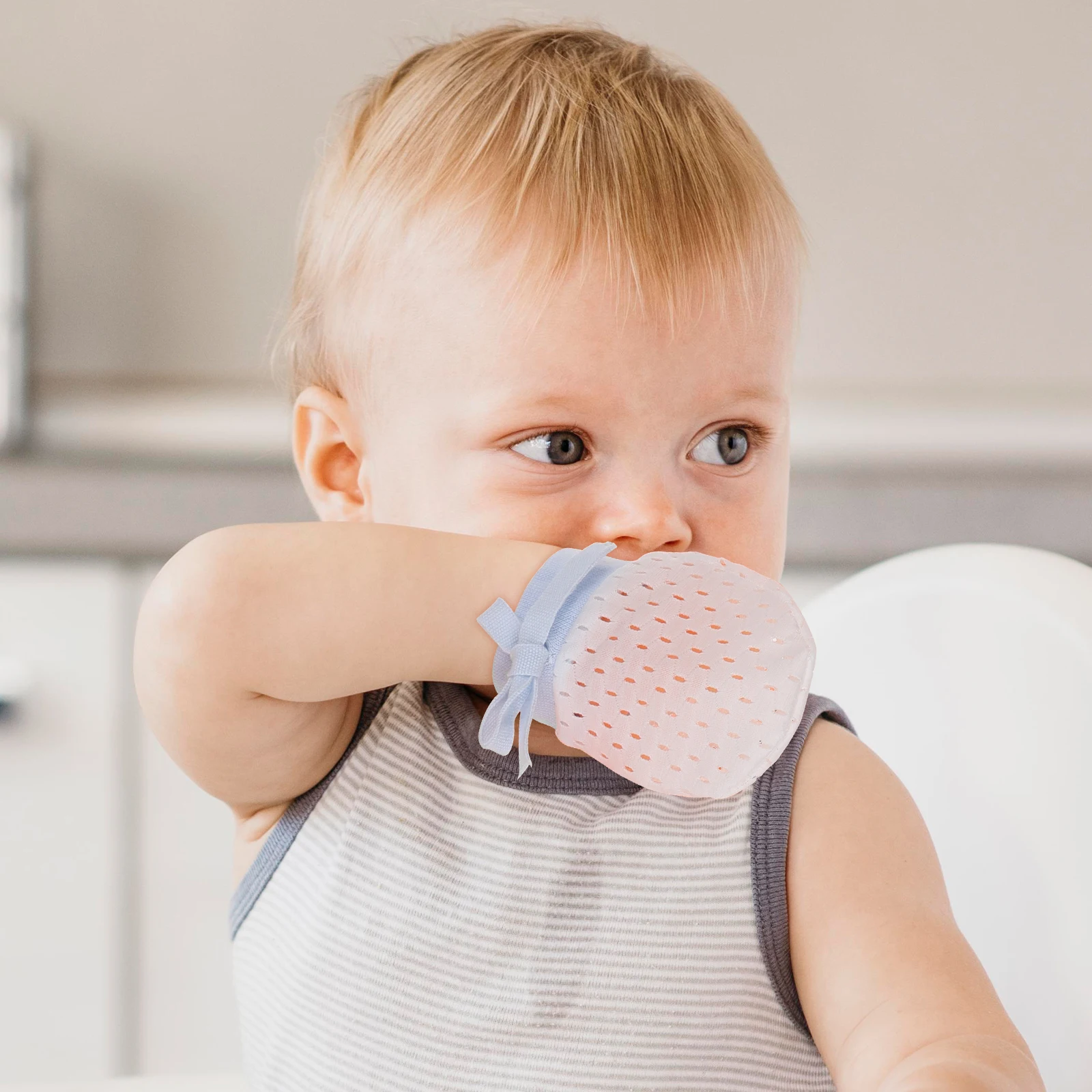 

1 Pair Anti-Scratch Baby Mittens Adjustable Drawstring Newborn Gloves Soft Breathable Infant Hand Protectors No Scratch Cotton