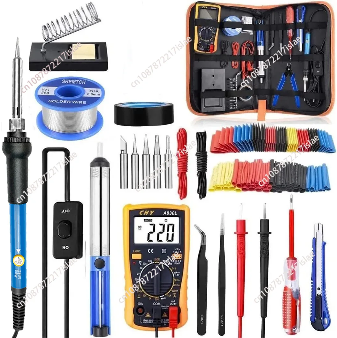 Electric soldering iron temperature regulation 60W heat shrinkable tube soldering iron set household car repair tool