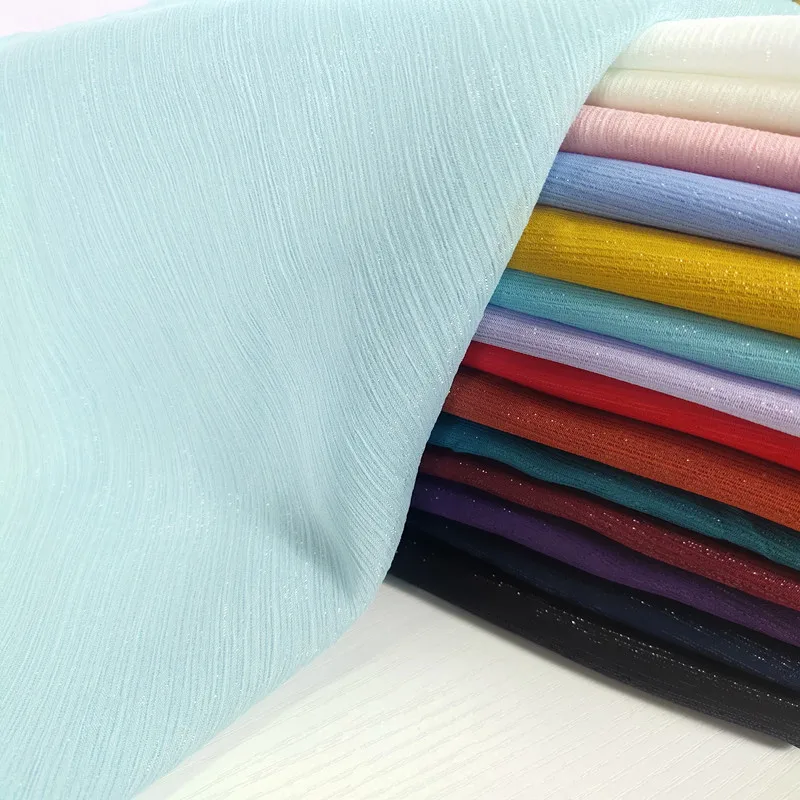 Helles Garn, Krepp-Chiffon-Stoff, Meterware, für Handarbeiten, Kleid, Bühnenkostüm, Rock, Nähen, Textiltuch, dünn, glänzend, weich, rosa