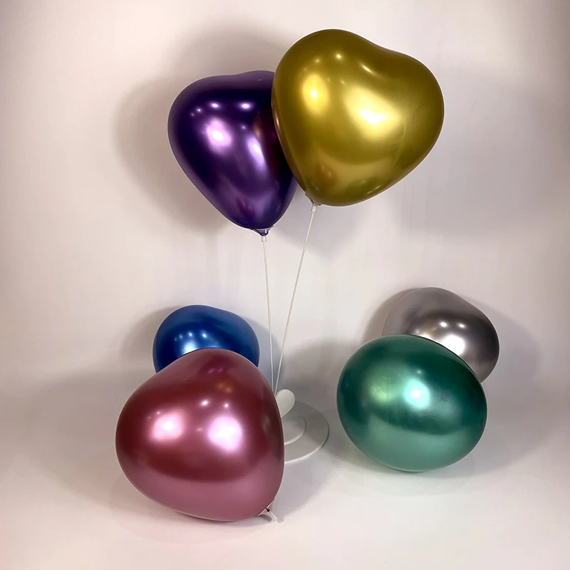 10-20pcs Adult Party Decoration Love Balloon Chrome Metal Gold Blue Heart Latex Helium Balloons Birthday Wedding Decor Supplies