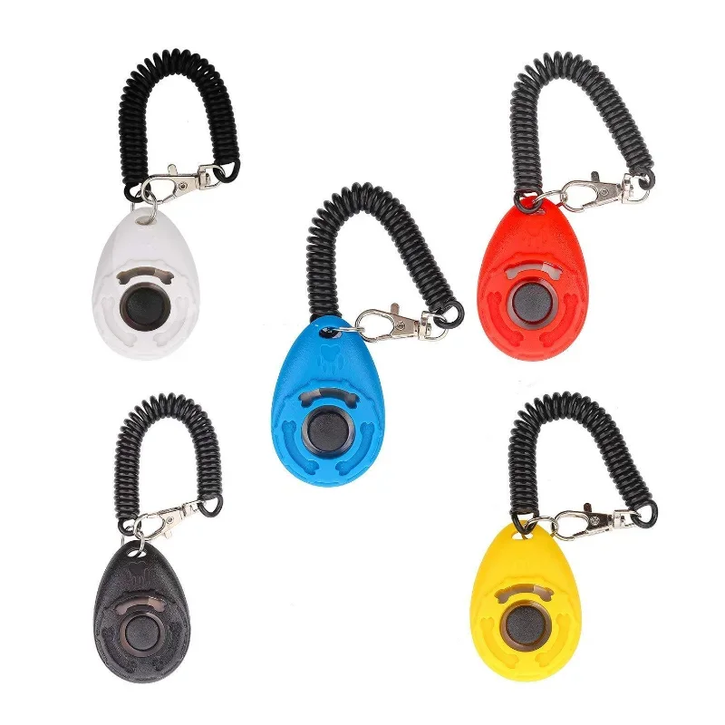 5Pcs Dog Training Clicker Pet Cat Plastic New Dogs Click Trainer Aid Tools Adjustable Wrist Strap Sound Key Chain Dog Supplies