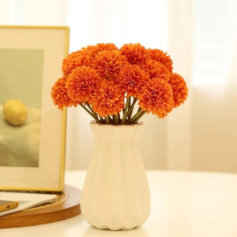 2/4 Stück Herbst Künstliche Blumen Dekor Seide Gänseblümchen Künstlicher Blumenstrauß für Zuhause Hochzeit Dekor Party Halloween Dekoration Gefälschte Blume – Detail 4