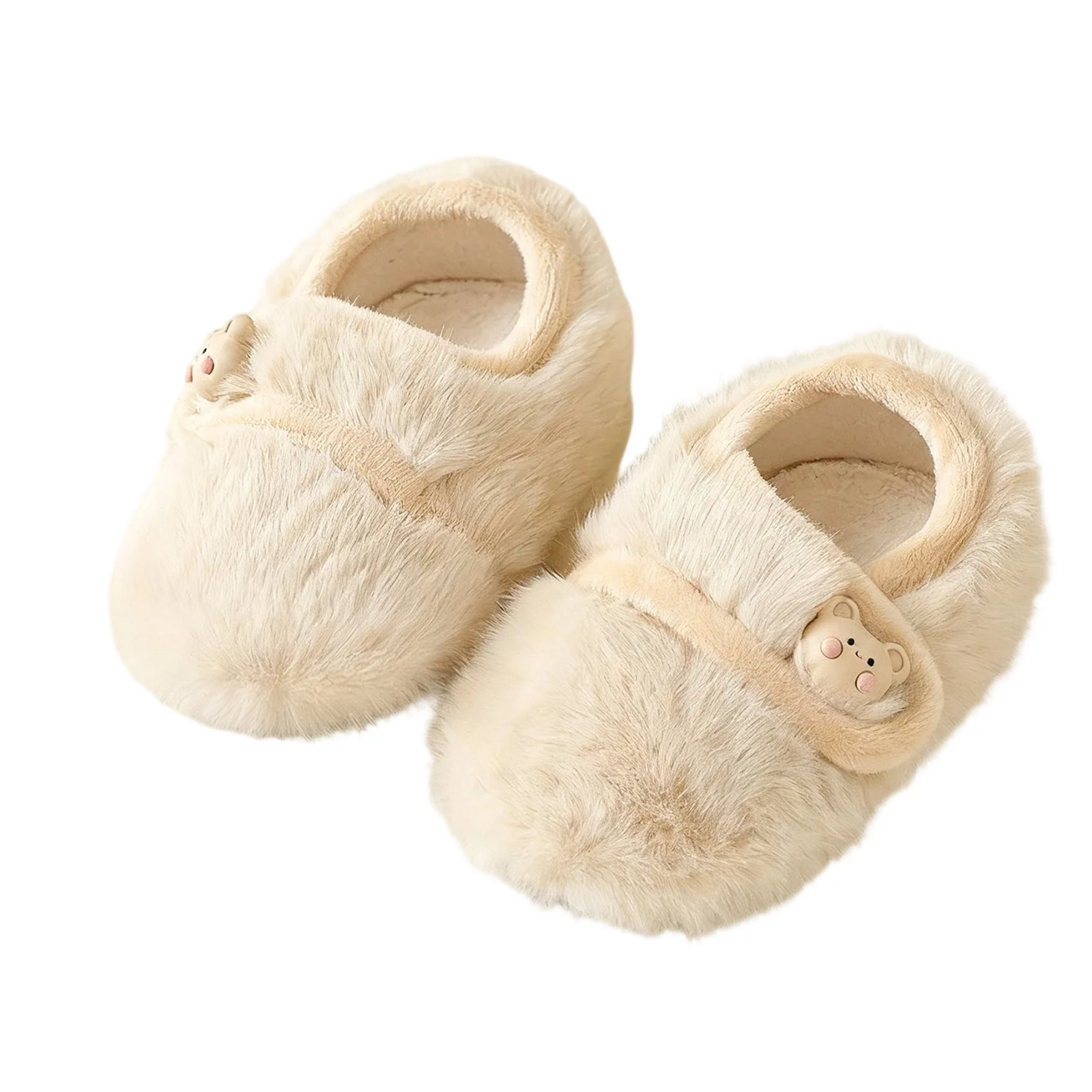 

Baby Boy Girl First Walking Shoes Furry Non-slip Soft Sole Warm Shoes for Winter Fall