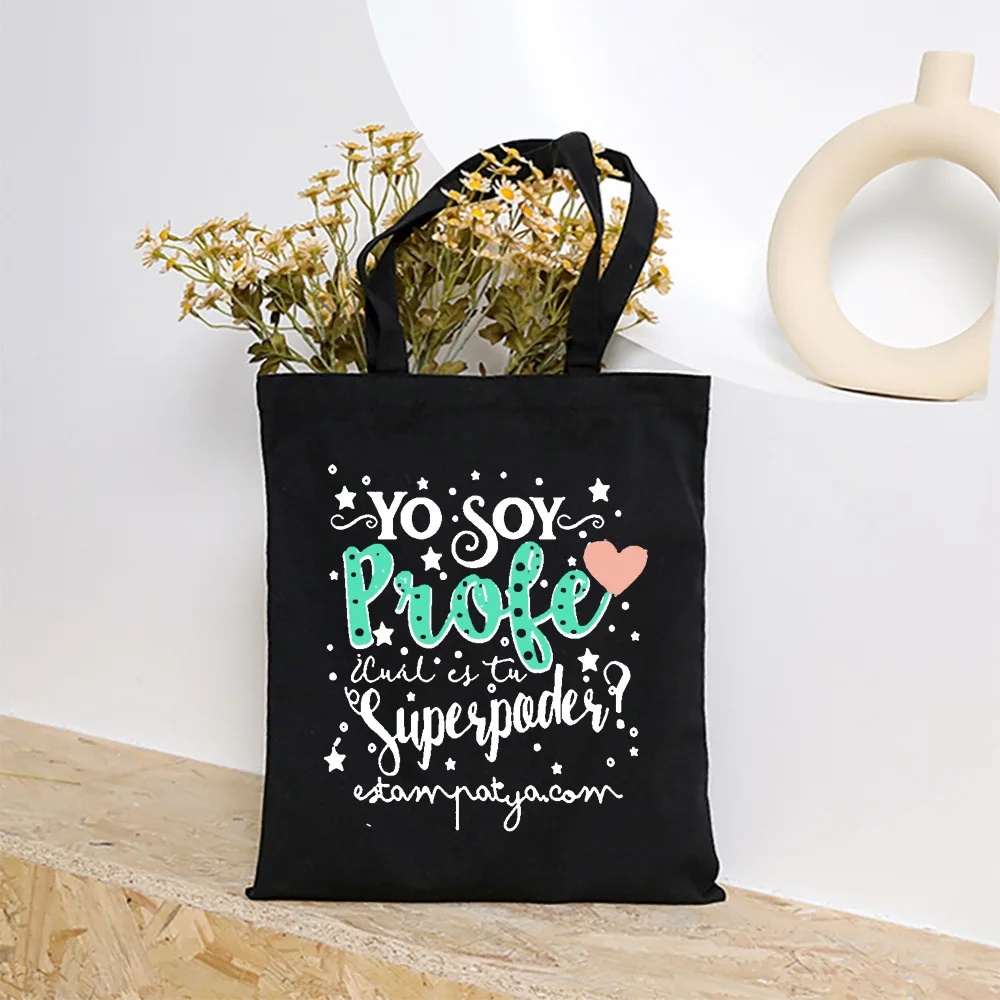 Best Teacher In The World Printed Shoulder Bags Female Shopping Totes Women Travel Handbags Reusable Canvas Pouch Teacher Gifts