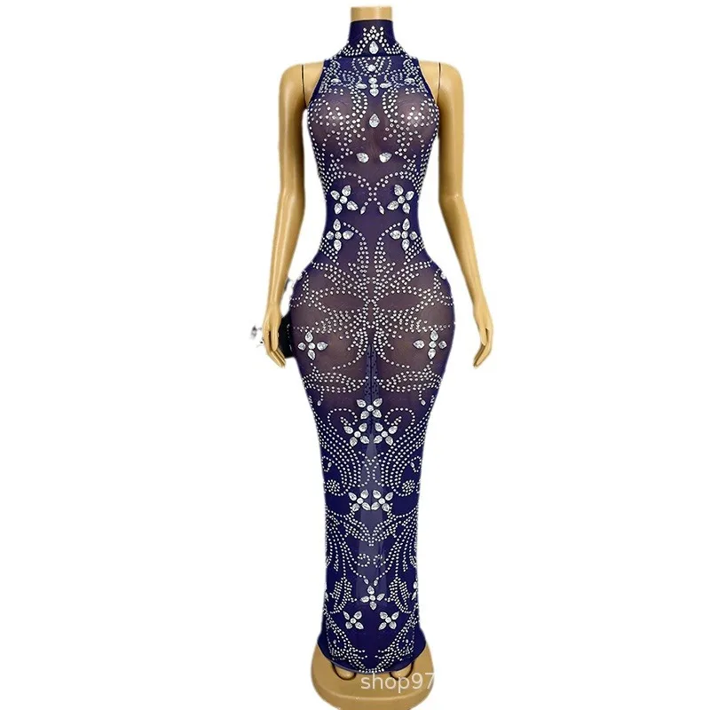 Sexy Perspective Vest Waist Evening Dress Dance Performance Singer Singing Clothes Miss Universe Pageant Clothes Evening Dresses
