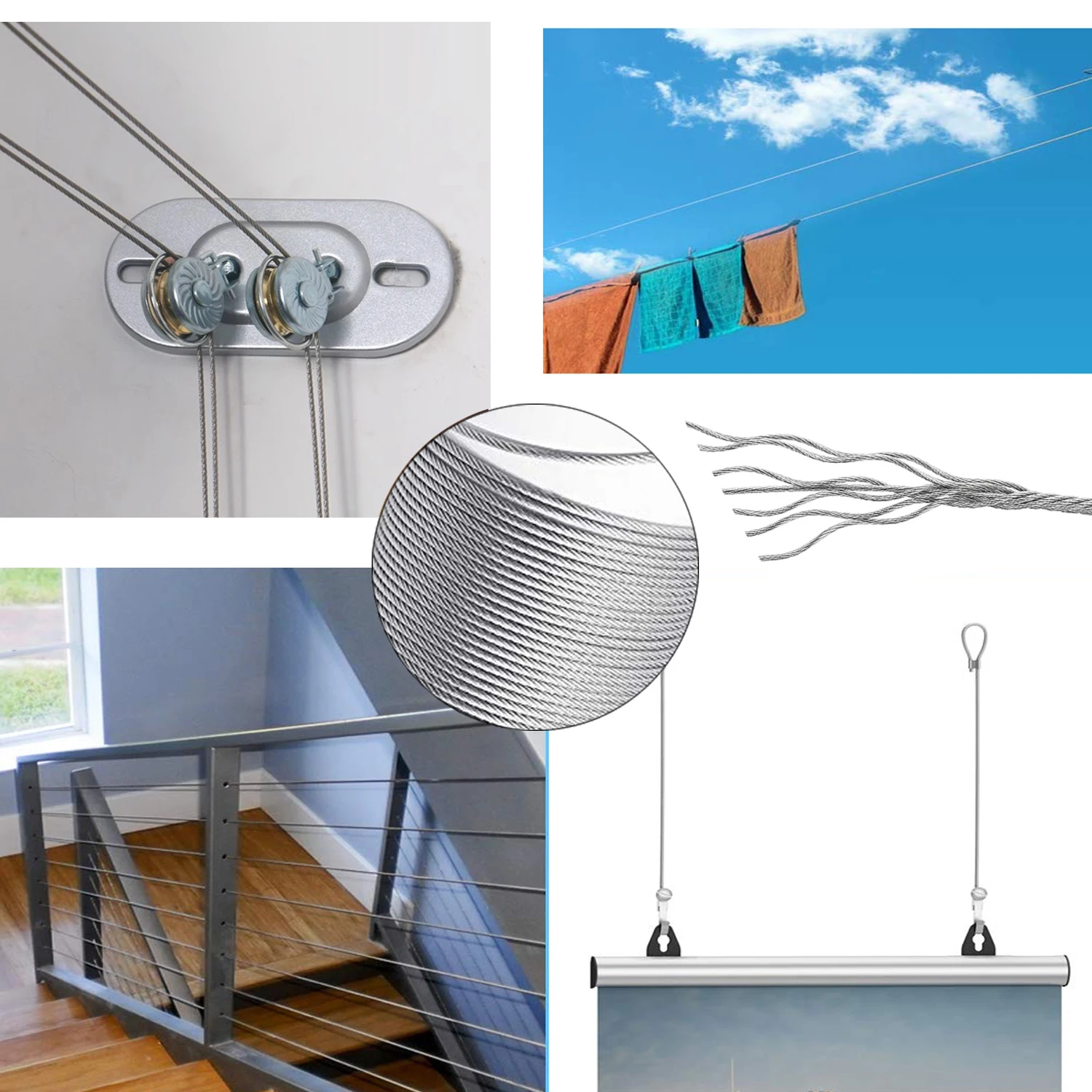 1PCS 304 Stainless Steel Wire Rope 7x19 Structure Anti-Corrosion Anti-Rust Lifting Cable for Home Improvement 1.5-3mm Diameter