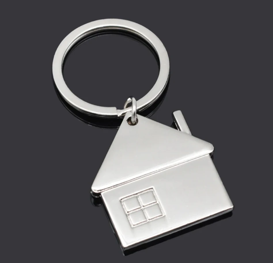 Cute 360-Degree-Rotating House-home Keychain Key Ring Spin House Keychains Gifts Events Hanging Ornament Wholesale