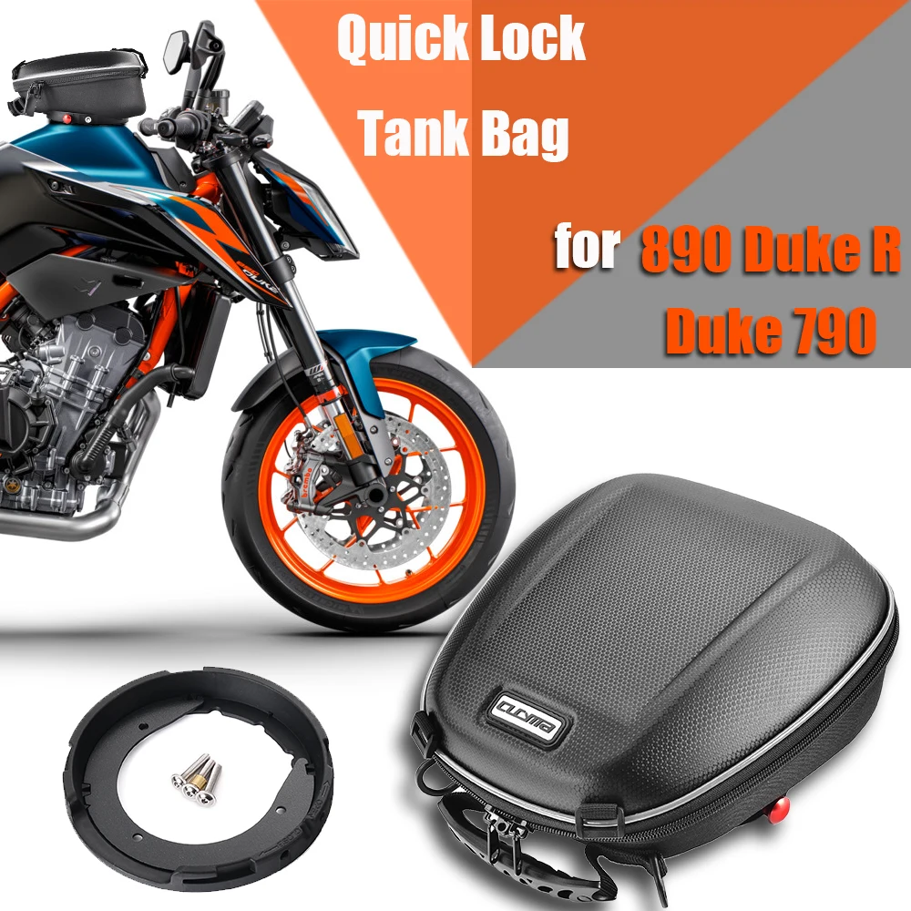 

Motorcycle Tank Bags for Duke 790 890 R Duke890r Duke790 Waterproof Luggage Quick Lock Ring Tool Bag Backpack Top Case