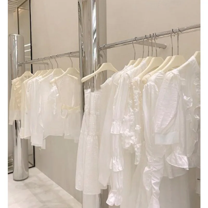 Clothes Store Special Clothes Hanger New Solid Wood Paint Thick Non-slip Non-marking Trouser Clip  Clothing Rack