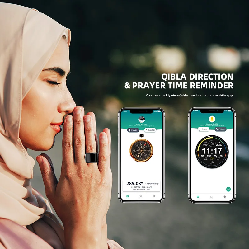 Equantu Digital Produtos Muçulmanos Mini Zikr Ring Counter Smart Azan Alarm Tasbeeh Tasbih Ring