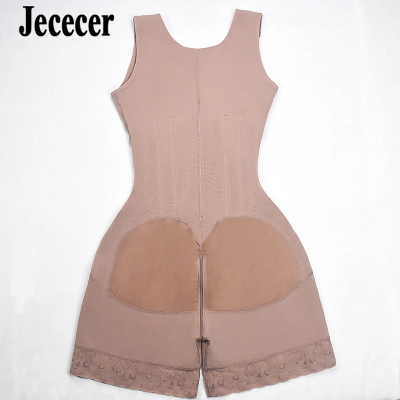 Jececer Woman Waist Shapers Bodysuit High Compression Reductive Girdle Steel Bone Open Crotch Tummy Control Shapewear