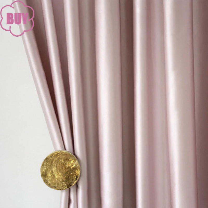 

Modern Curtains for Living Dining Room Bedroom Light Luxury Imitation Pink -like Luster Texture High-precision French Window