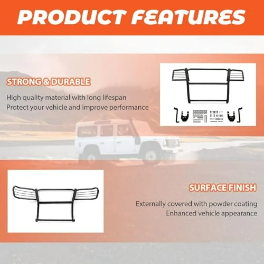 Kojem Brush Grill Guard Compatible with 2005-2014  Tacoma Front Bumper Grille Guard Protection Bull Bar Powder Coated Steel Bla