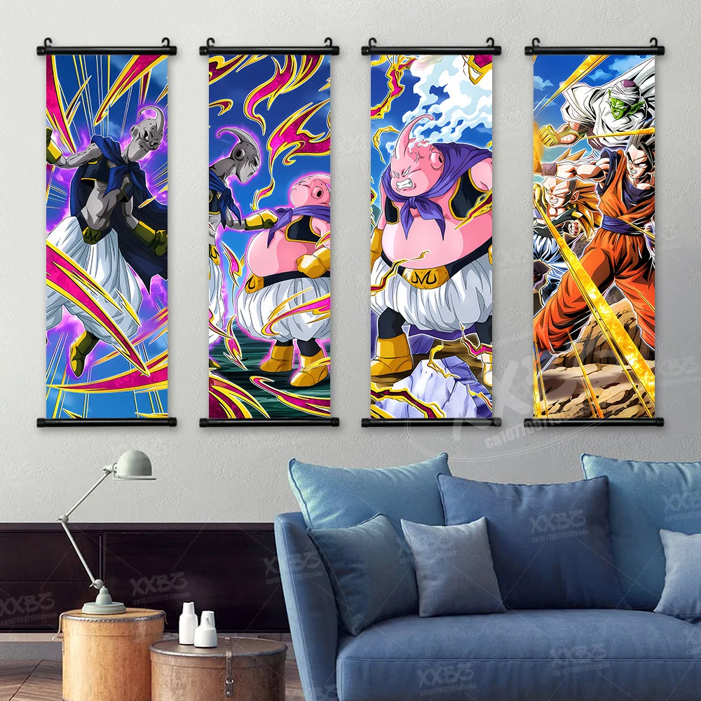 Dragon Ball Poster Anime Home Dekoration Vegeta Hängende Malerei Majin Buu Scroll Bilder Leinwand Wand Kunstdruck Für Wohnzimmer – Detail 2
