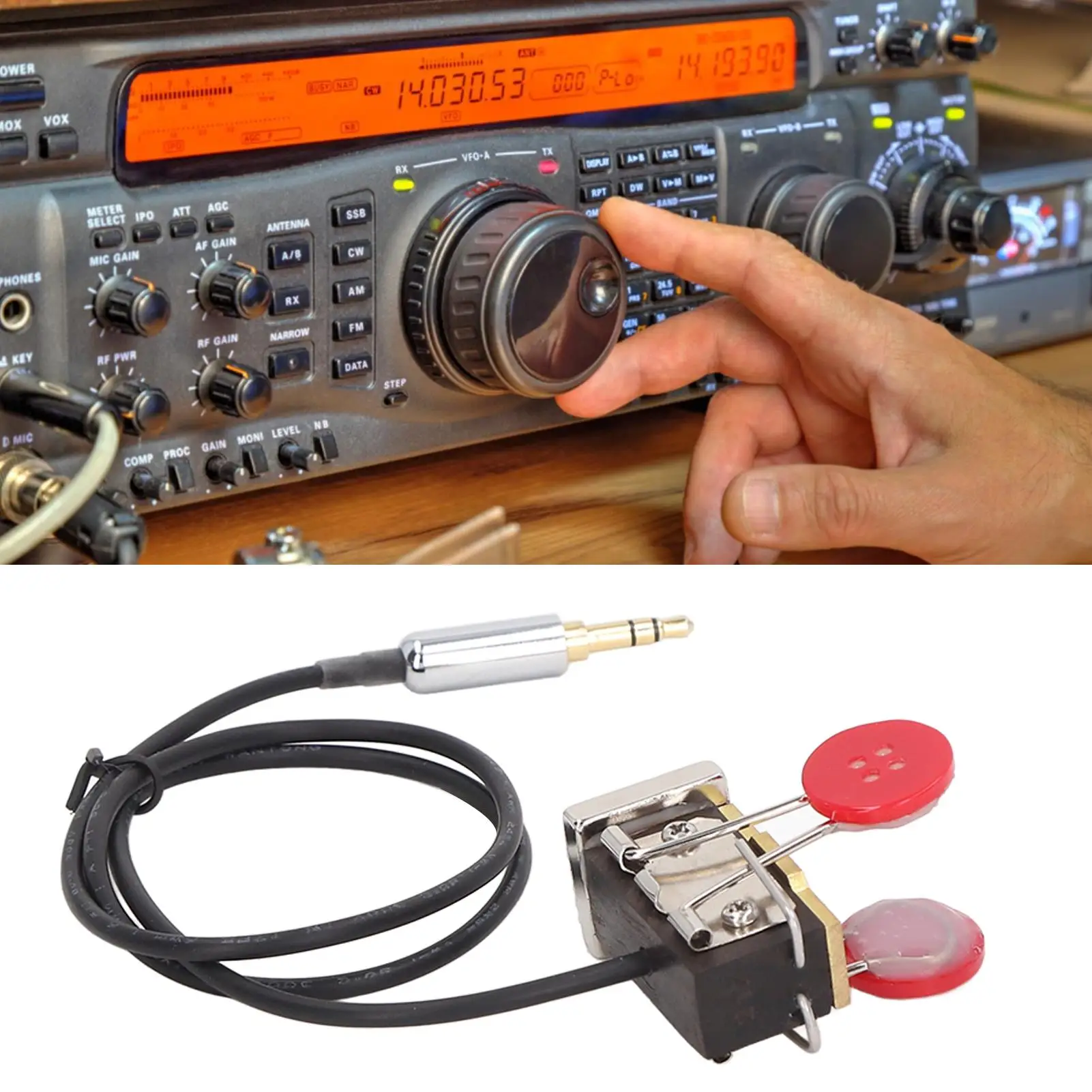 مفتاح مورس CW من الراتنج النحاسي المحمول - كيير متينة وسهلة الاستخدام للتخييم وصناعة متقنة