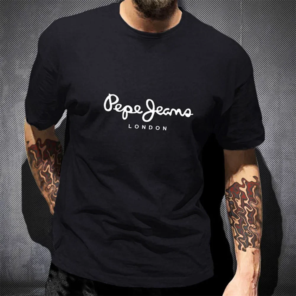 Hochwertiges 100% Baumwoll-Herren-T-Shirt mit Buchstabendruck Sommer Y2K Streetwear Lässiges Kurzarm-Shirt mit Rundhalsausschnitt Modisches Oberteil